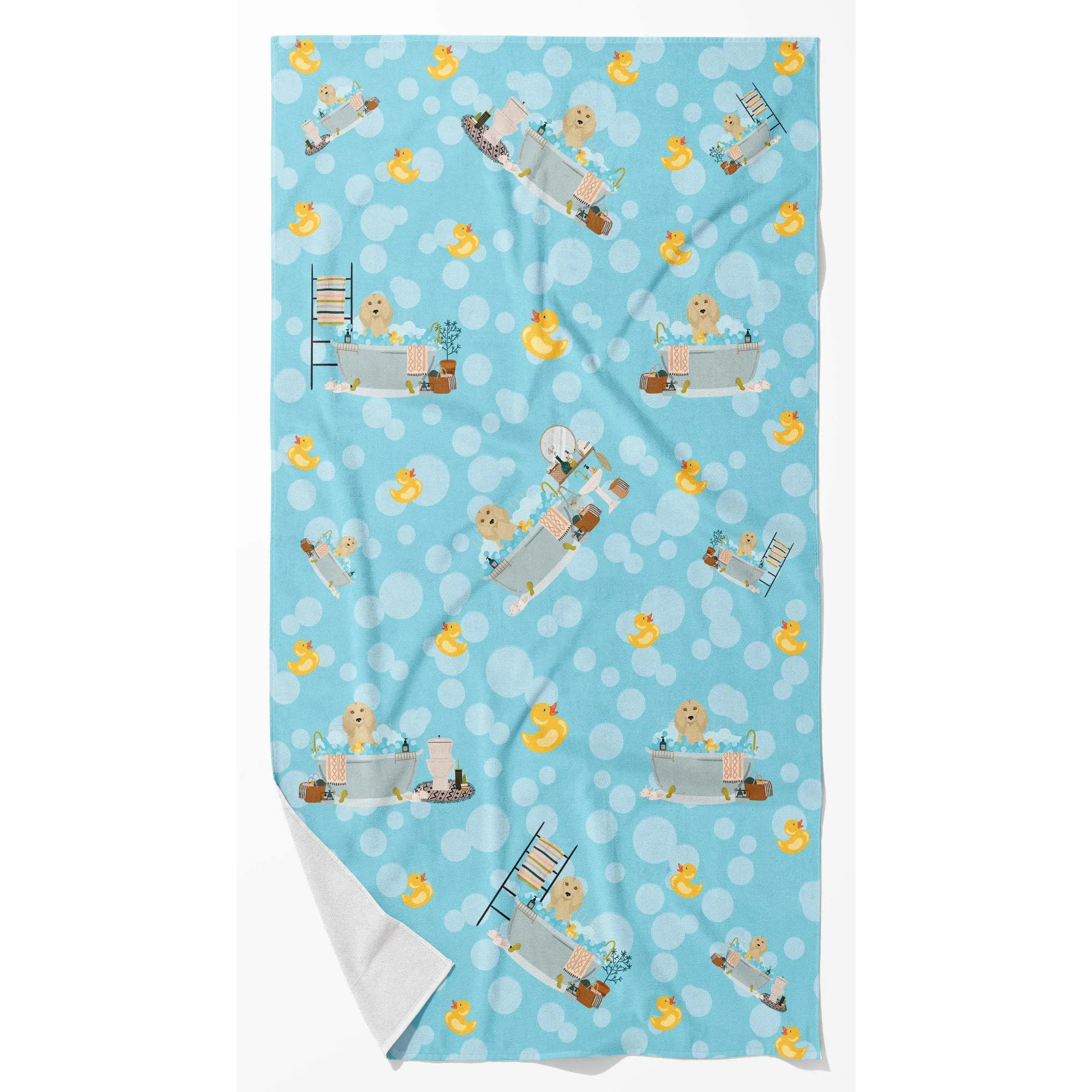 Oversize Cotton Dachshund Bath Towel - Breathable, Quick-Dry, Advanced Fabric Technology, Ideal for Gym/Pool Use (Longhair Cream Design), 24" X 42", 6.2 Lbs Per Dozen