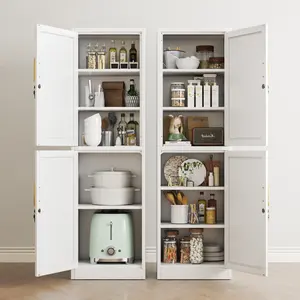 Metal 67" Tall Bathroom Storage Cabinet Slim Narrow Organizers with Adjustable Shelves Open Compartments for Bathroom Living Room Home Office