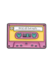 Best Of The 90s Cassette Tape Design Brooch, Vintage Pin Clothes Brooch, Clothes Accessories for Women & Men