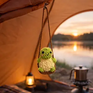 Handmade Crochet Car Mirror Hanging Doll, Adorable Animal Decor, Unique Home Decoration for Furniture & Gifts