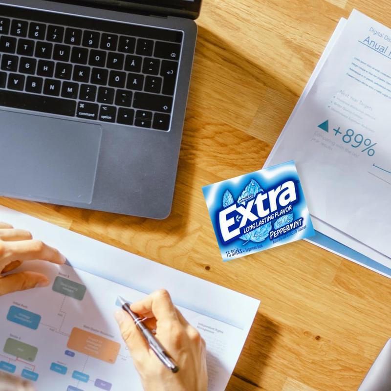 EXTRA Peppermint Sugar Free Chewing Gum, 15 pieces (3 Pack)