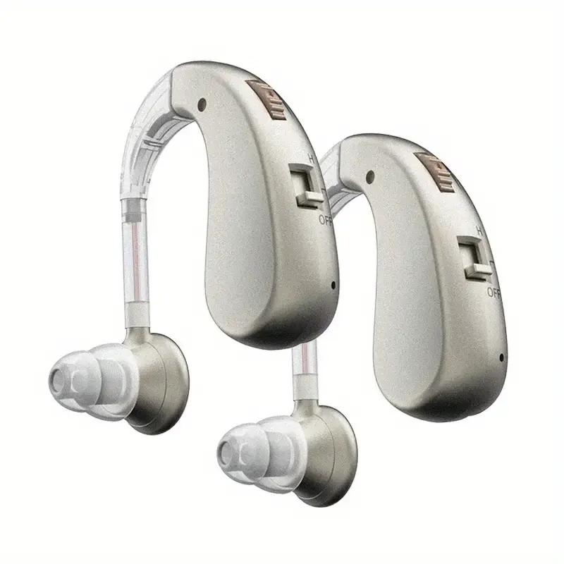 OTC Rechargeable Hearing Aids for Seniors, Upgraded Digital Sound Amplifiers Pair with 4 Volume Levels & Noise Cancelling