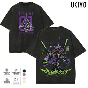 Neon Genesis Evangelion Unit 01 Anime Graphic Tee | Vintage Mineral Washed Oversized T-Shirt | Shinji Ikari Heavyweight Cotton Retro Mecha Streetwear Top