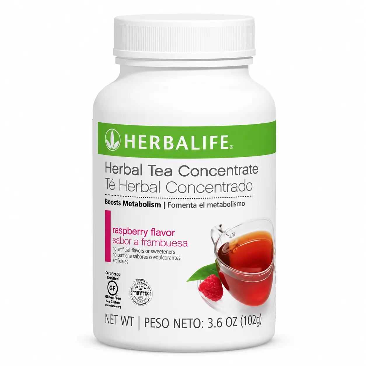 Herbalife Herbal Tea Concentrate Raspberry 3.6 oz, Fruity Drink Beverage Mix, Green Tea Extract & Caffeine, Gluten Free, Daily Hydration Beverage, Instant Tea Mix, Dietary Supplement, Wellness Drink Powder, Raspberry Flavor