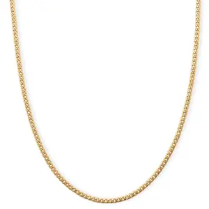 Curb Chain Necklace in ION Plated Yellow Gold Stainless Steel 24-26 Inches