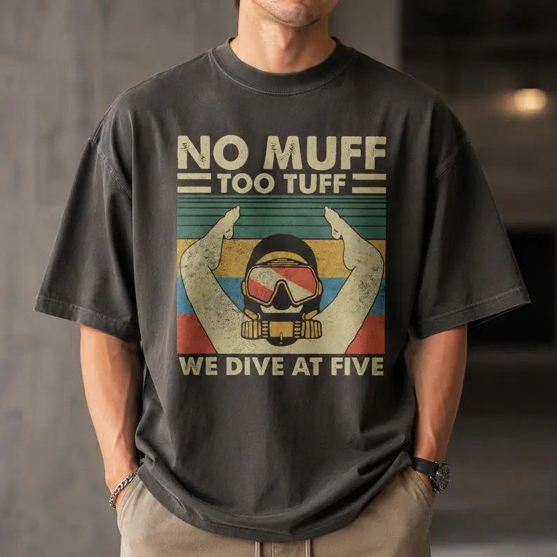 Vintage Scuba Diving T Shirt Funny Diver Shirt Retro Beach Apparel Streetwear