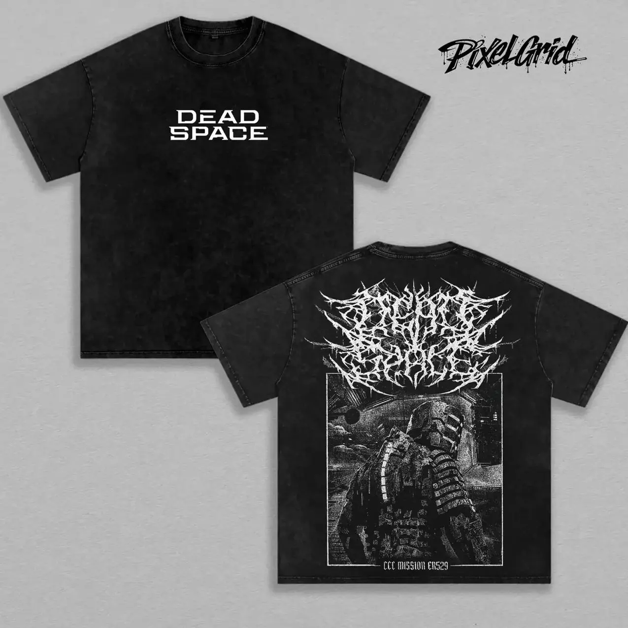 Dead Space Graphic Tee Vintage Washed Shirt Unisex Streetwear Dead Space Game Shirt Isaac Clarke Necromorph Horror Gaming Tee Sci Fi Survival Game Gift for Gamers Fans Apparel OS4