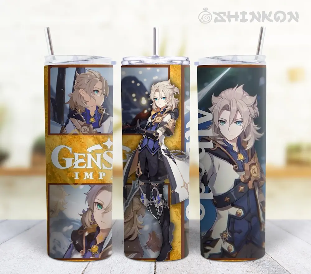 Mondstadt Character Tumbler - Genshin Impact Inspired Design - 20 or 30oz Options - Durable Construction - , Drinkware