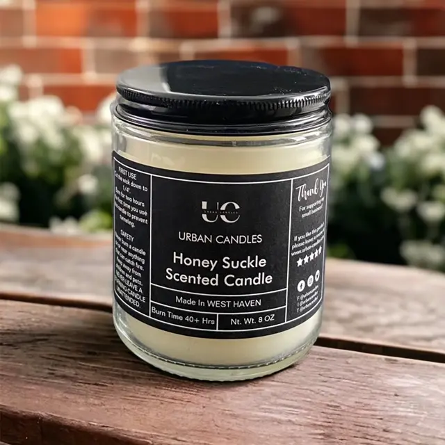 Honeysuckle Fragrance Candle - Soy Blend Material, 40 Hour Burn Time, Household Type Aroma Decor
