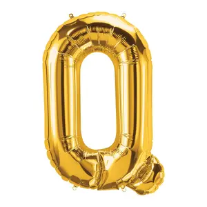 Q-Shaped Gold Letter 34" Mylar Balloon