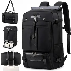 Large Travel Backpack,  waterproof 17 inch Business Laptop Backpack with Separate Shoe Bag, USB charging port 50L outdoors trekking backpack For Women Men, Hiking camping backpack With anti-theft lock