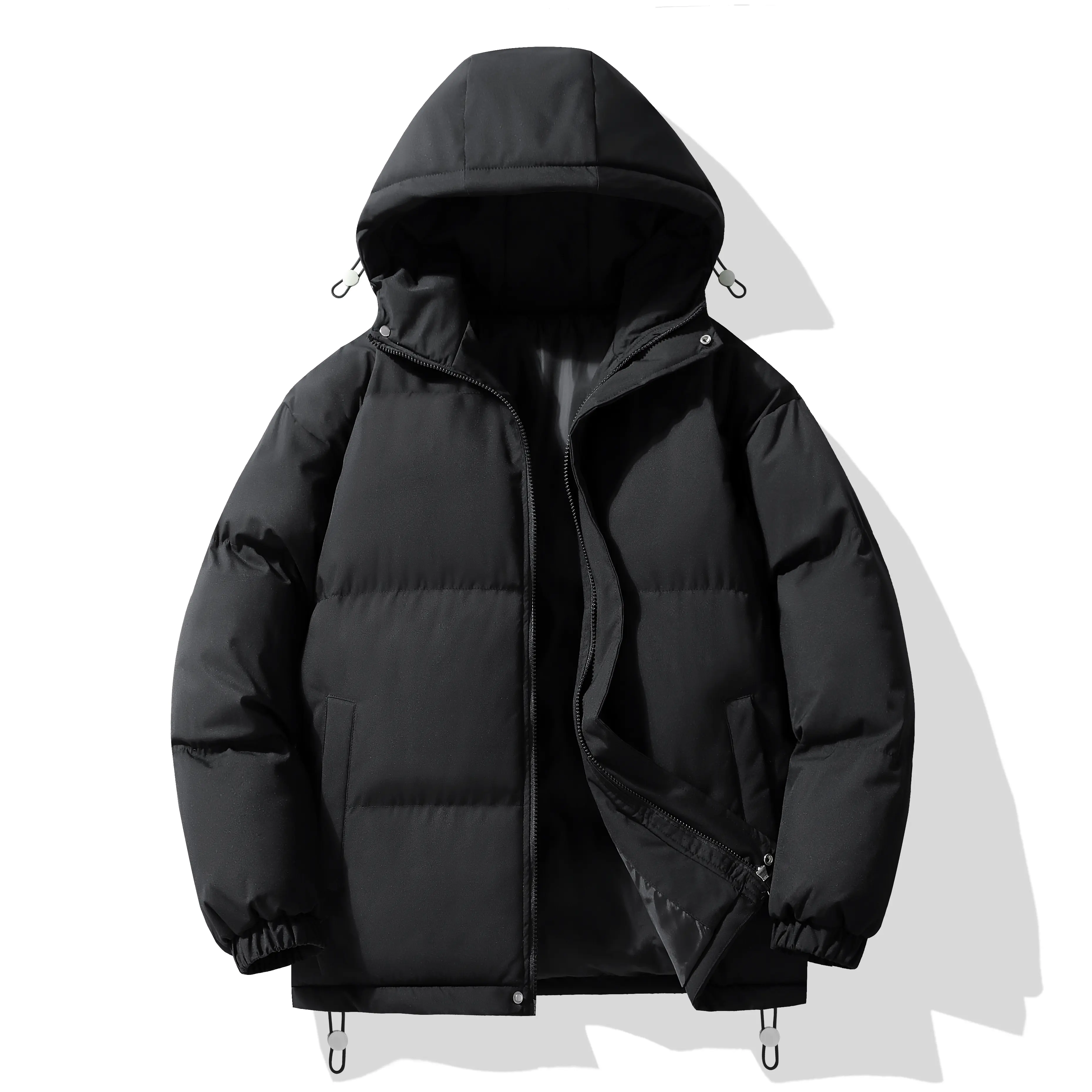 Men's Hooded Cotton Jacket Winter Warm Fashion Simple Coat Casual Menswear