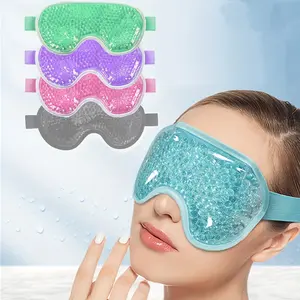 1pc Reusable Cooling Gel Eye Mask with Gel Beads - Hypoallergenic Hot & Cold Compress Pack for All Light Beige Types, Travel-Friendly Wraparound Sleep Mask Eye Ice Pack for Puffiness & Dark Circles Relief