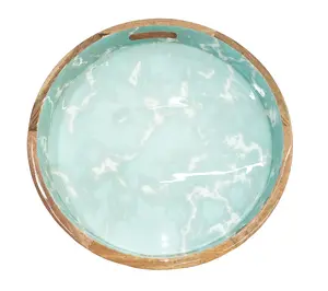 Temp-tations x Alberti 16" Mango Wood Tray with Handles Serving Kitchenware