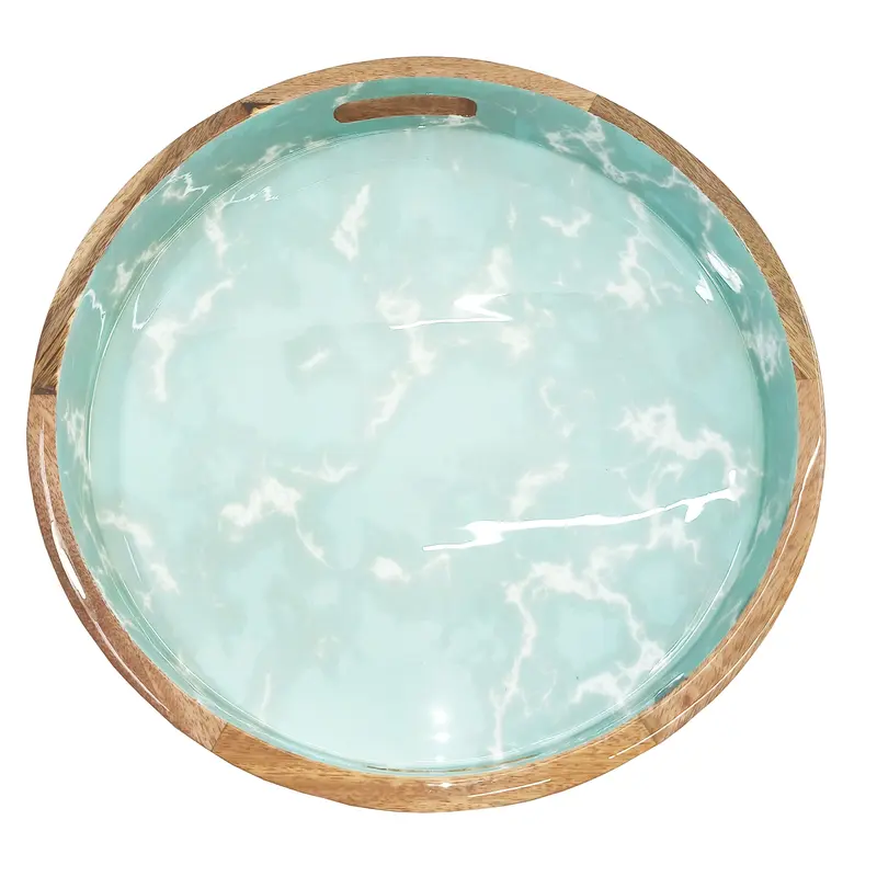 Temp-tations x Alberti 16" Mango Wood Tray with Handles Serving Kitchenware
