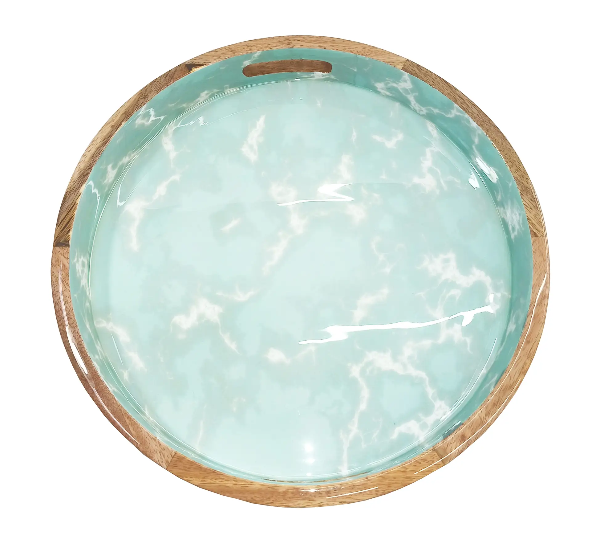 Temp-tations x Alberti 16" Mango Wood Tray with Handles Serving Kitchenware