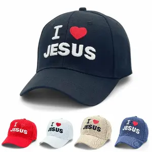 "I Love Jesus" Unique Embroidered BASEBALL CAP Adjustable, UV protection Design for Men, Perfect for Outdoor Activities, Casual