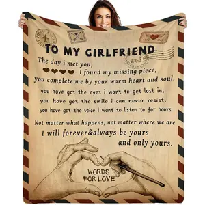 Gifts for Girlfriend to My Girlfriend Blanket Romantic Gifts for Her I Love You Throw Blankets Birthday Anniversary Blankets for Bed Sofa 50"x60"