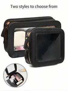 Clear Small Cosmetic Bag For Purse Mini Makeup Bag For School Cute Make Up Pouch For Travel Make Up Organizer Case For Backpack Toiletry Bag Waterproof Square Pouch With Zipper, Transparent Vanity Bag, Makeup Storage Organizer, Makeup Bags