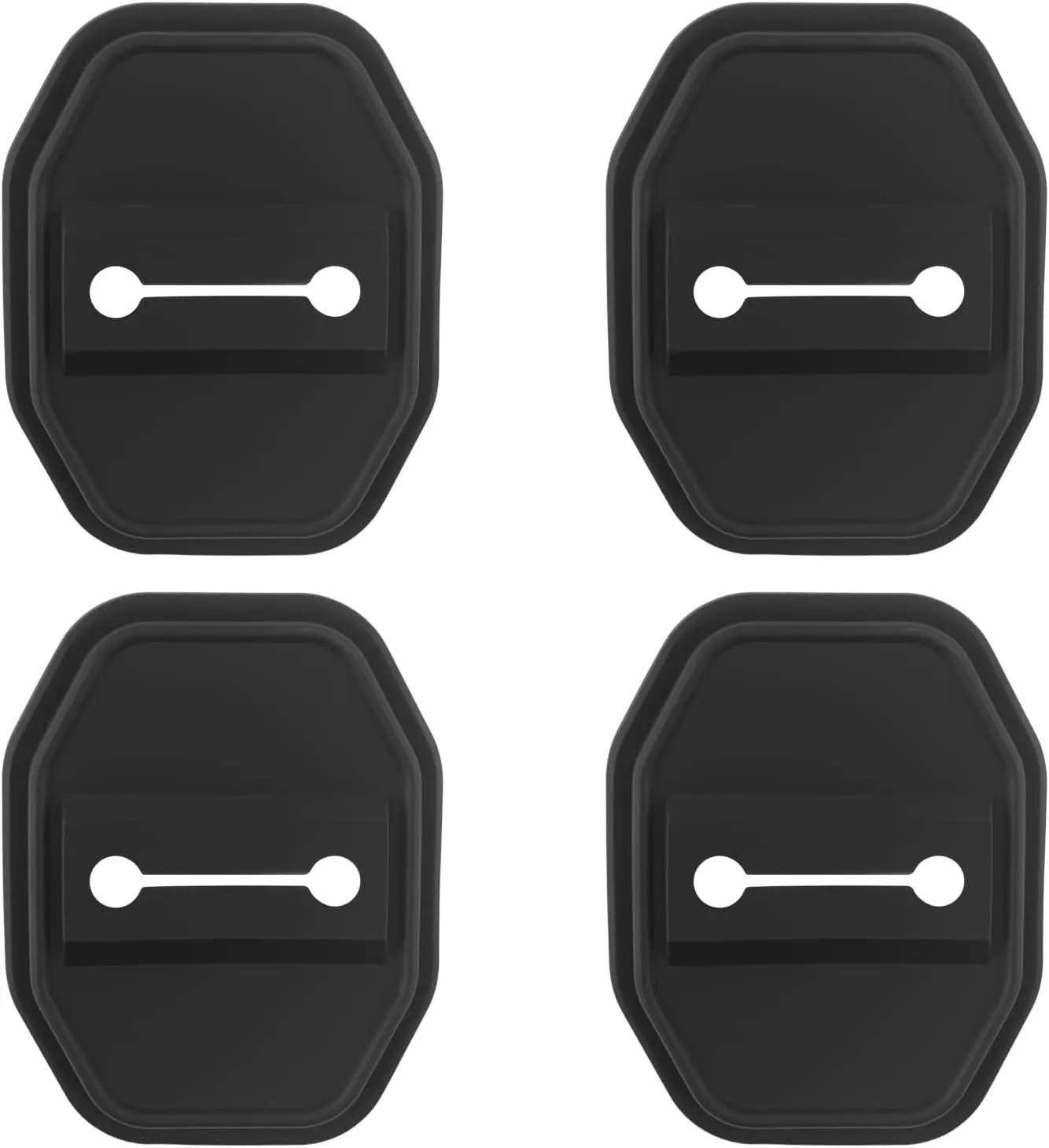 4PCS Universal Silicone Car Door Latch Covers,Silicone Door Latch Protective Cover with Full Adhesive Backing,Cars Doors Strike Protector for Cars Doors Vibration & Noise Reduction