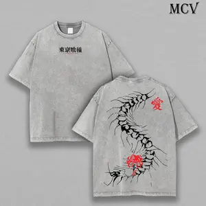 Limited Edition Centipede Kaneki Ken - Tokyo Ghoul Anime Double Printed Oversize Lightweight Acid Washed Graphic Tee, Gift For anime lover