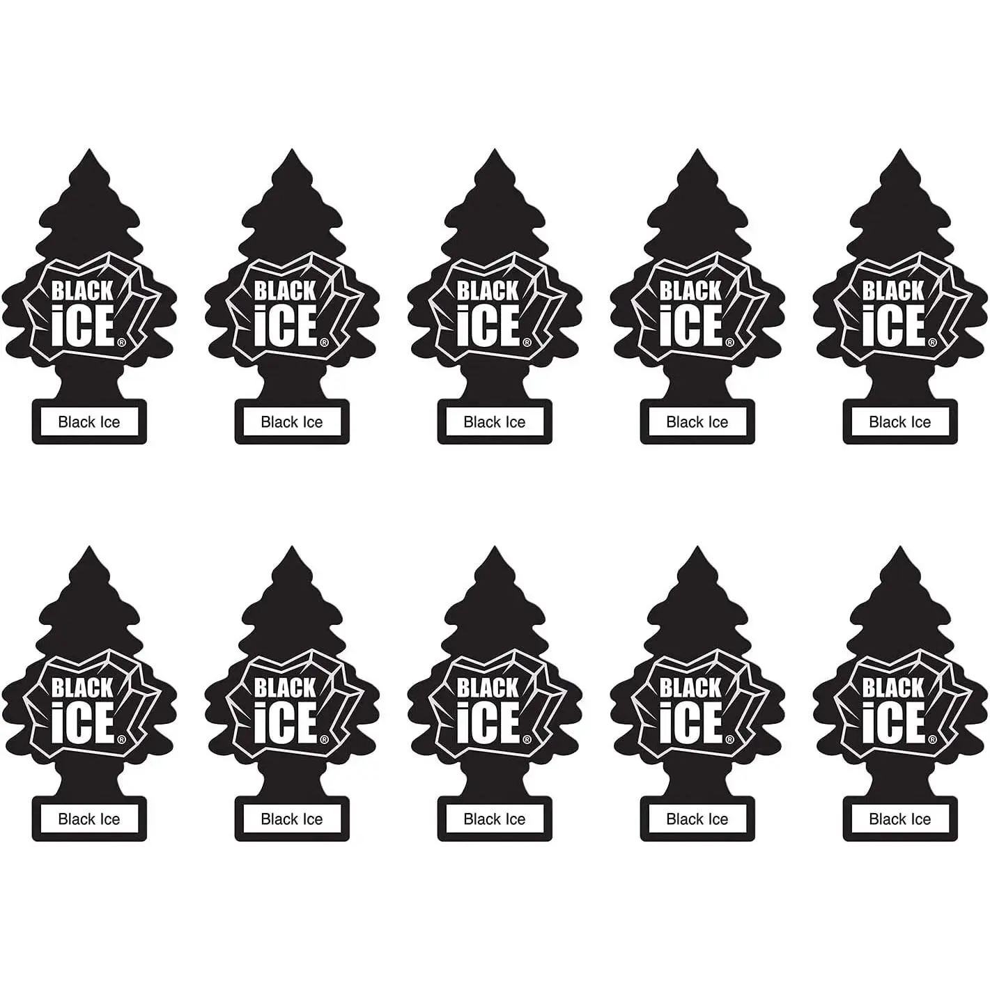 Little Trees Car Freshener in Black Ice Scent, 10-Pack