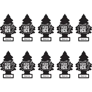 Little Trees Car Freshener in Black Ice Scent, 10-Pack