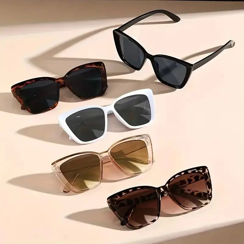 Unisex 5pcs Retro Look Polarized Sport Sunglasses with UV375 Protection, Glare-Reducing Polarized Lens, Lightweight PC Frame, Adjustable Arms, All Seasons Use for Driving, Trips, Cycling
