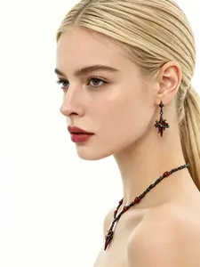 The Dark Series gun-black four-pointed star earrings, originating from Europe and the United States, are specifically designed for women and crafted from 925 silver. They exude a high-end quality and possess a unique style, making them exquisite and