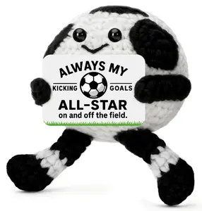 Handmade Crochet Sports Dolls Long Leg Plush Toys Football Basketball Rugby Baseball for Home Decor