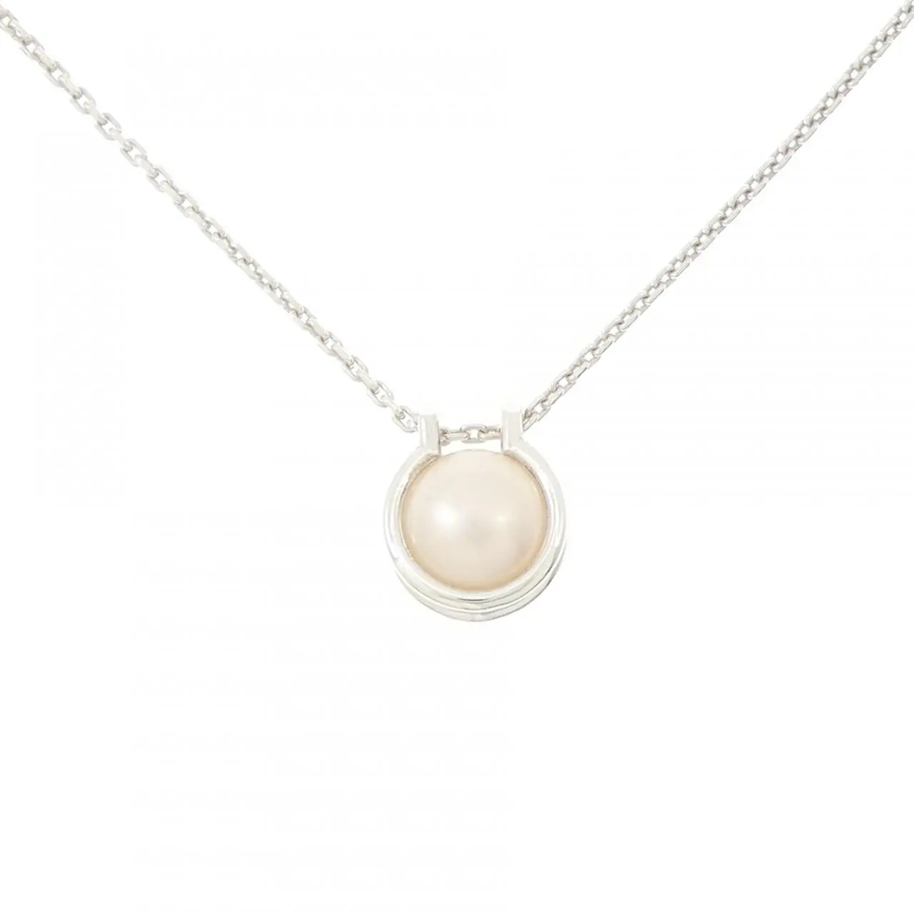 Pre-owned Tiffany & Co. Sterling Silver 925 (Ag925) Small Leather Goods Tiffany HardWear 925 Silver Pearl Necklace