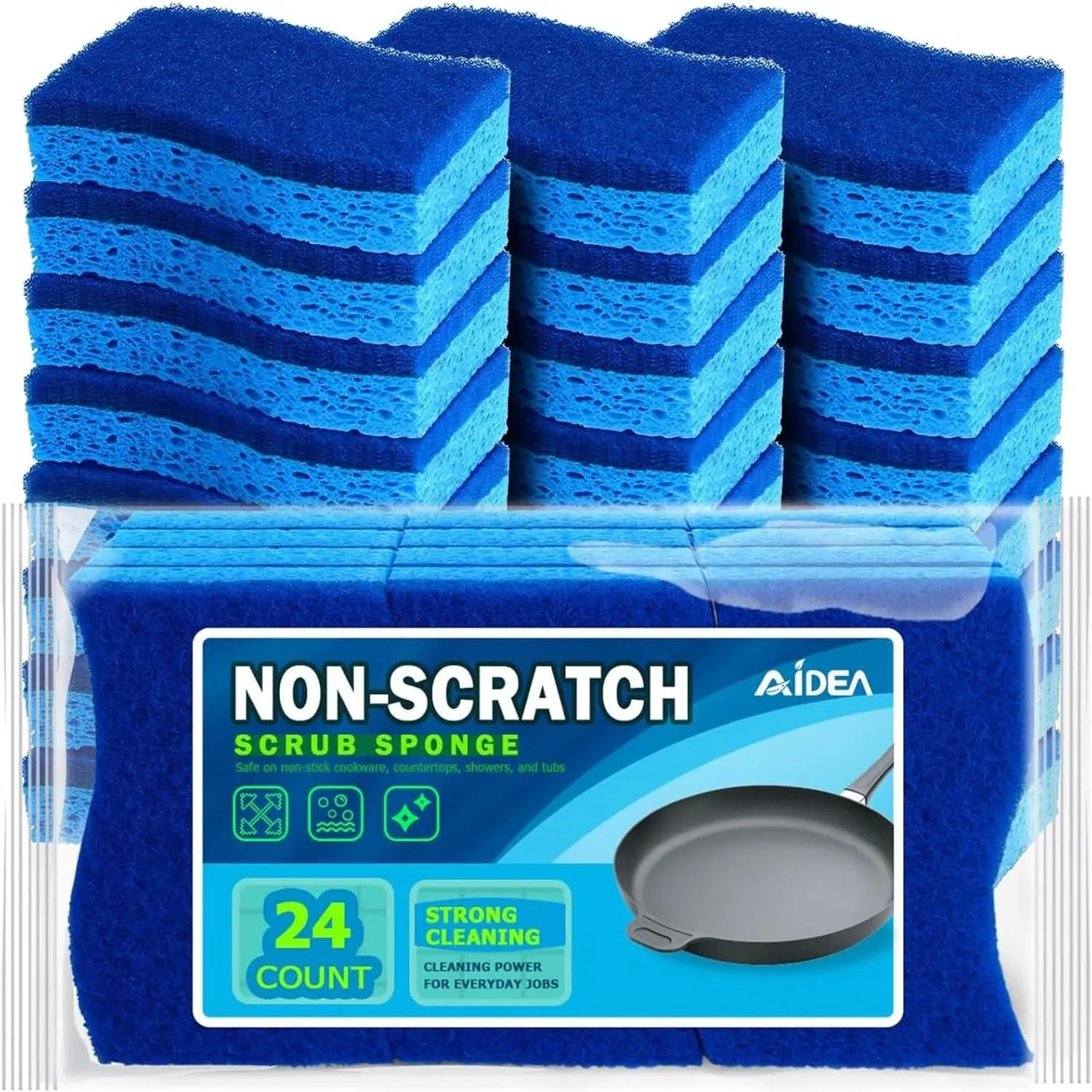 Non Scratch Scrub Sponge, 24Count, Sponges for Dishes, Sponges Kitchen ...
