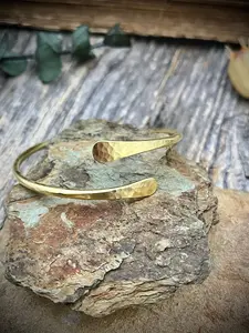 Hammered Gold Brass Cuff Bracelet