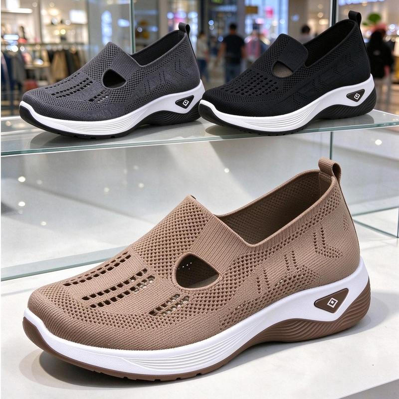 2026 Women's Fall Casual Sneakers, Breathable Mesh Slip-On Walking Shoes, Wide Toe Box Thick Cushioned Sole, Stylish Footwear for Halloween Christmas Daily Outfits