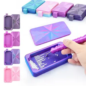 1Pc New Diamond Painting Tray with Lid， Spill-Proof Drill Organizer & Alignment Tray Tool