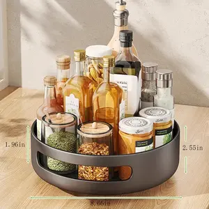 Small Rotating Storage Rack Kitchen Countertop Organizer Round Metal Turntable Spice Rack Countertop Spice Organization for Kitchen Cabinet Pantry Fridge Vanity