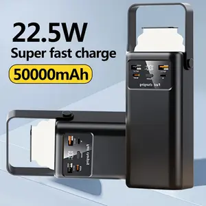 50000mAh Portable Power Bank with Lighting/LED Display, Detachable Four-Wire Charger, Dual USB Charging for Mobile Phones & Android Devices Electronic Smartphone