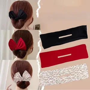 Deft Hair Bun Maker Magic Twist Hair Clamps Lazy Bun Maker Pinching Hair Device Lazy Hair Curler Cute French Twist for Women Bow Hairstyle Hair Accessories