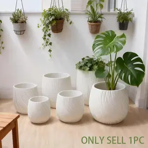 Simple Creative Ripple Resin Flower Pot, Large Diameter Home Planter, indoor planters, Indoor Outdoor Use, Suitable for All Seasons, Garden Lawn Care