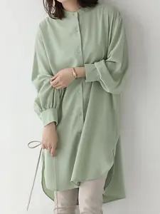 New Arrival Women's Long Sleeve Shirt, Loose Fit Midi Blouse Dress, Casual Wear, Comfortable and Stylish, Perfect for Daily
