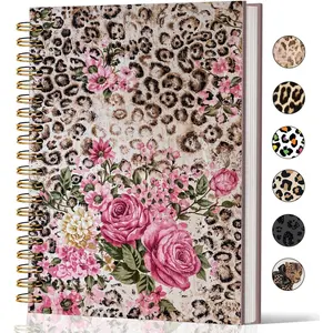 Leopard Print Notebook Journal, Floral  Print Spiral Notebook, Leopard Print Gifts for Women,   Leopard Print Notebook, Notebooks for Office and School Supplies 5.5x8.3