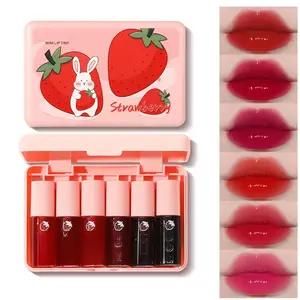 6 Colors Lip Tint Set, Velvet Watery Lip Stain, Moisturizing Mini Liquid Lipstick, Multi-Use Lip and Cheek Tint, Long-Lasting Waterproof Lip Color Makeup