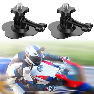 2-Pack Helmet Mounts for Gopro, Flexible Adhesive Base, Compatible with Dji Osmo Action & Insta360 X5, Durable Sports Camera Accessories
