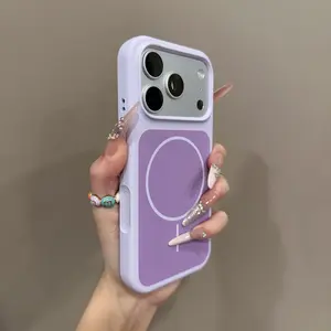 AI Photo Button Magnetic Phone Case for IP17 Pro Max & IP16 Pro Women's Liquid Silicone Smooth Grip Screen Protection Casing with Sleek Modern Design Protective Cellphone Smartphone phone cases