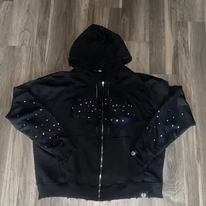 BlvkUnity 2.0 Rhinestone Zipup Hoodie with Sequin Detail for Women's Trendy Casual Wear