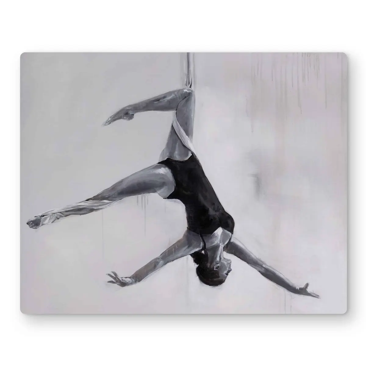 Begin Home Decor C1MP1620Q3YFT0 16 x 20 in. Dancer On Aerial Silks Wall Art - White Monochrome Metal Print Decor