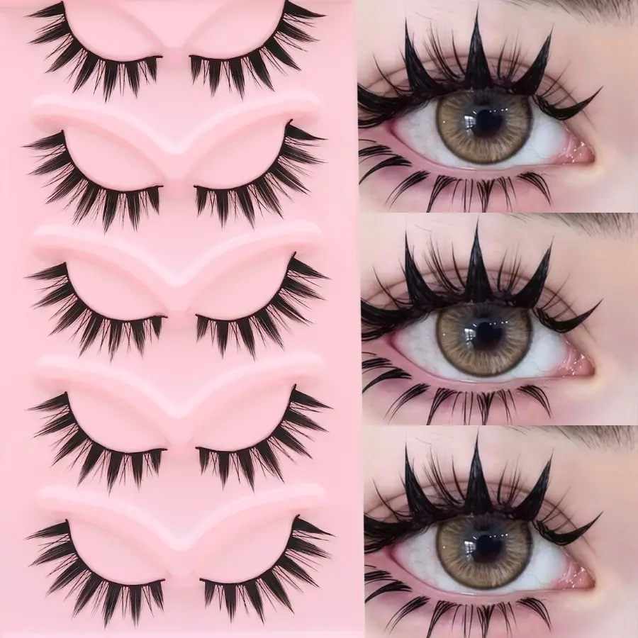 Natural Look Anime False Eyelashes, Eyelash Falsies, Fake Eyelashes, C Curl Synthetic Fiber Lashes for Cosplay, Daily Wear & Party Use, Perfect Gift for Beginners, Eyelash Extensions, High Quality Eyelashes