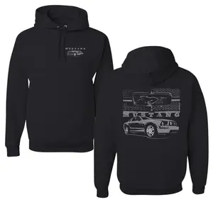 Distressed Ford Mustang Front Grill Cars and Trucks Unisex Hoodie Sweatshirt, Birthday Gift for Dad, Him, Men & Women Winter Top