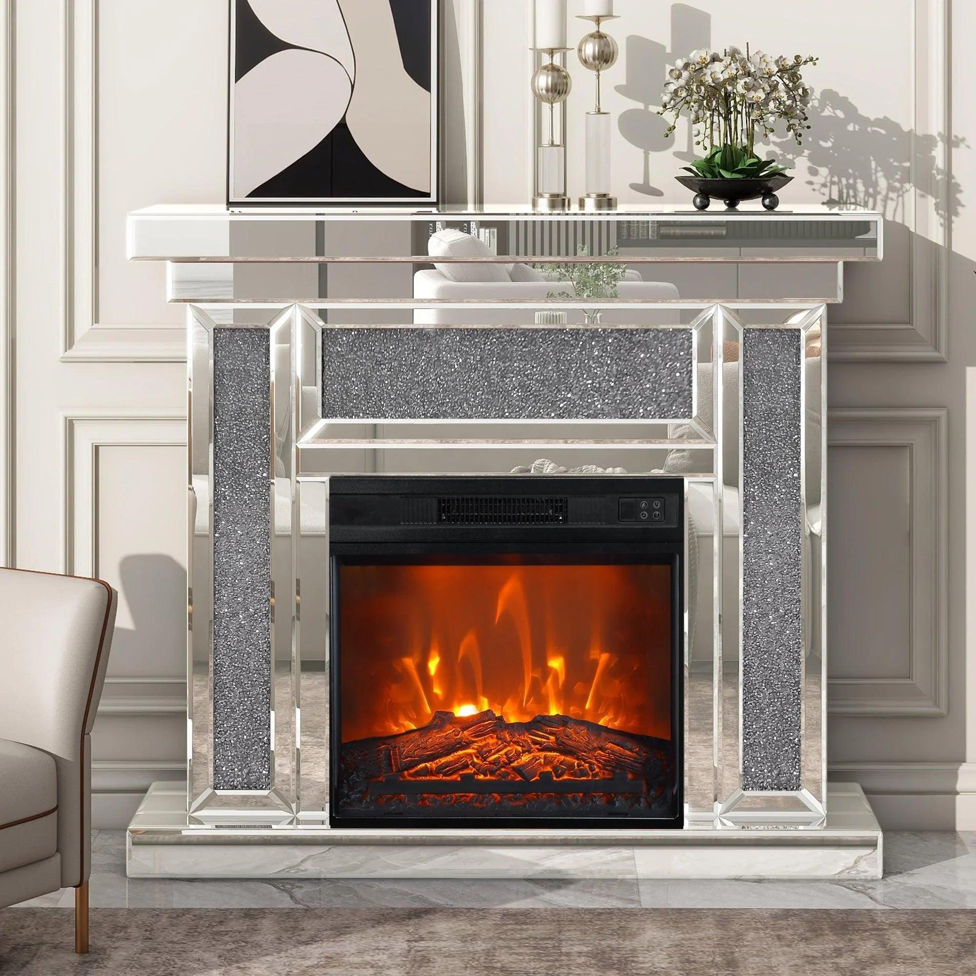 18" Modern Black Insert Electric Fireplace | Recessed & Space-Saving