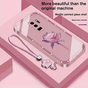 Suitable for [Galaxy S9+] Brand new premium phone case, Free four-leaf clover lanyard，drop-proof and fingerprint-resistant，simple and elegant design，multiple colors available YM99